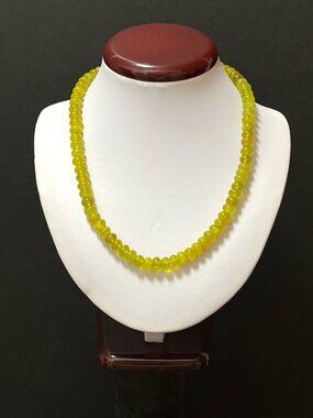 Natural  Green Jade Necklace 18 inches
